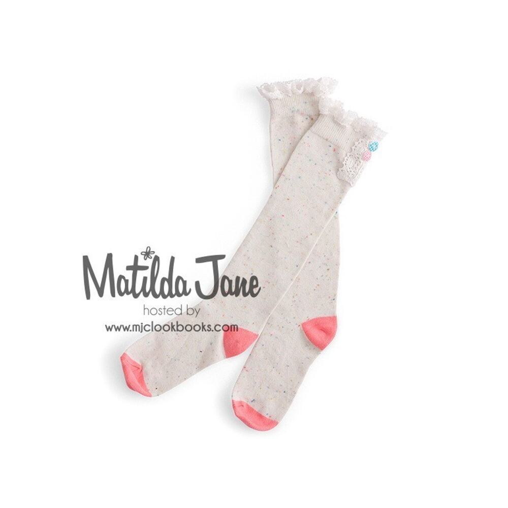 Matilda Jane Once Upon a Time Fan Knee High Socks Size Medium NWT